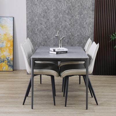 China Stone / Table Top Modern Home Furniture Restaurant Marble Dining Tables And Chairs Sets Stone Kitchen Dining Table Set For 6 Seater for sale