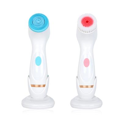 China Deep Clean Brush Waterproof Electric Facial Cleansing Handheld Face Lift Silicone Cleansing Massager for sale