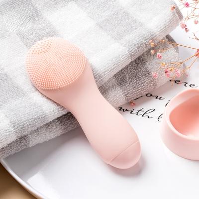 China Silicone Ultrasonic Electric Facial Cleaner Facial Cleaner Pore Massager Household Instrument Silicone Facial Brush for sale