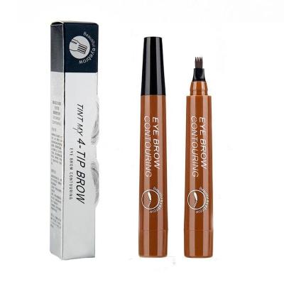 China Four 3D Eyebrow Pencil Eyebrow Pencil Solid Body Waterproof Multi-direction Liquid Eyebrow Pencil for sale