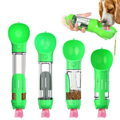 China Sustainable 500ml Pet Water Dispenser 4 In 1 Portable Dog Water Bottle Portable Travel Dog Water Bottle for sale