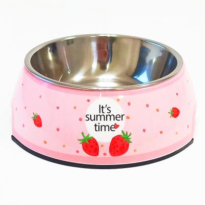 China Hot Selling Viable Printing Pet Bowl Stainless Steel Water Dog Cat Bowl Dog Food Bowl for sale