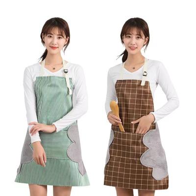 China Korea New Design Kitchen Cooking Apron High Quality Customized Cotton Fabric for sale