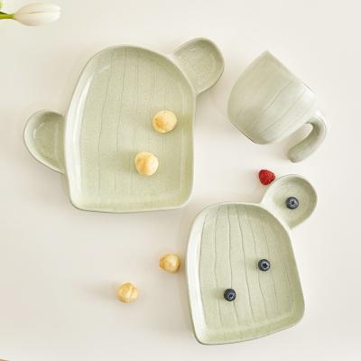 China New Design Cactus Shape Dishes and Viable Dishes Dinnerware Sets for Party Decorations Ceramic Dish 3329 for sale