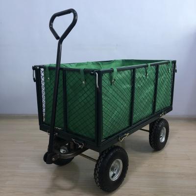 China Heavy Duty Steel Folding Mesh Garden Cart Easy-Carry Steel Utility Cart for sale