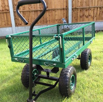 China Easy-Carry Folding Steel Mesh Garden Cart Garden Cart With Removable Sides for sale