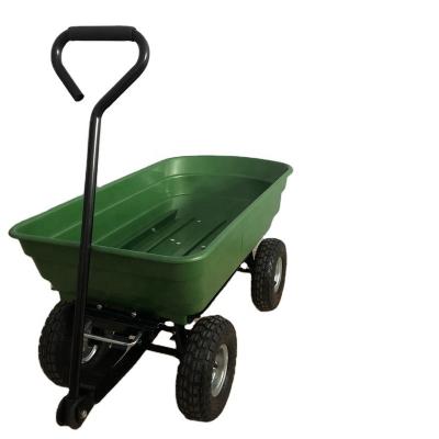 China Medium Tool Size 75L Garden Trolley Wheel Barrow Dump Cart Garden Leaf Cart for sale