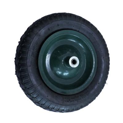 China Wheelbarrow 3.50-8 Green Metal Rim Heat Resistant Wheels for sale