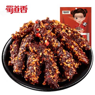 China Normal ShuDaoXiang 100g Per Bag 240Bags Per Carton Chinese Snacks Dried Meat BBQ Flavor Spicy Jerky Beef for sale