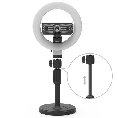 China Studio Photography Equipment 2021 New Design 6 Inch Ringlight LED Ring Light 1080P Max Pixel USB Webcam With Tripod Privacy Cover Webcam for sale