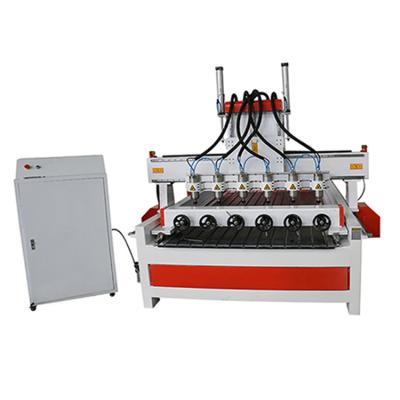 China Jinan Hotels Customized 3d Router Cnc Router Woodworking Machine 6 Heads 4 Axis Cylinder Wood Cnc Wood Router for sale