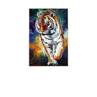 China Modern painting the king of beasts knife painting three-dimensional tiger living room decoration painting abstract animal for sale