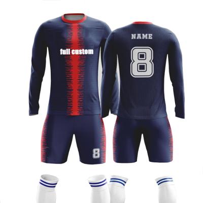 China Quick Dry Breathable Comfortable High quality football long sleeve jersey blank soccer uniform custom design long sleeve soccer jersey for sale