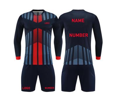 China Quick Dry Breathable Comfortable Multi color football jersey set custom design long sleeve soccer jersey mesh football jersey for sale