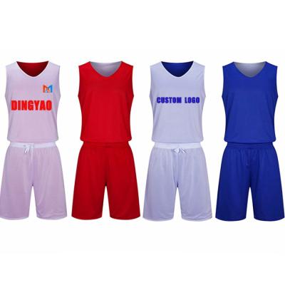 China Anti-Bacterial Mesh quick dry basketball jersey custom logo uniform sublimated reversible basketball uniform for sale