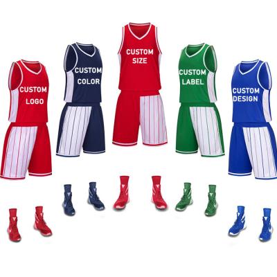 China Anti-Bacterial Popular american style basketball jersey custom logo uniforms college basketball uniform designs for sale