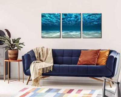 China Modern Aromatic Nest Art Canvas Blue Ocean Sea Wall Art For Living Room Seaview Background Pictures Painting Artwork for sale