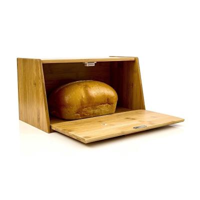 China 2021 High Quality Wooden Single Layer Kitchen Freshness Preservation Bread Box Dustproof Bread Box Food Storage Box for sale