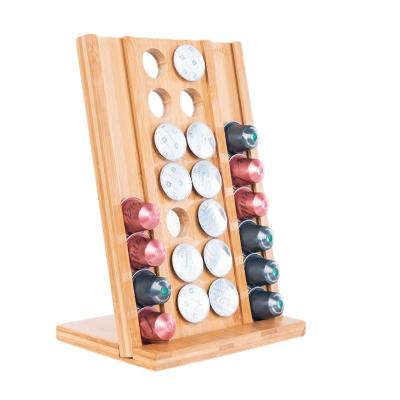 China Sustainable 2021 Nespresso Wooden Coffee Capsule Storage Rack Stand 30 Pods for sale