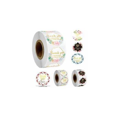 China Wholesale Waterproof Stain Rose Gold Thank You Sticker Roll Gift Wrap Seal Gift Seal Label Sticker for sale