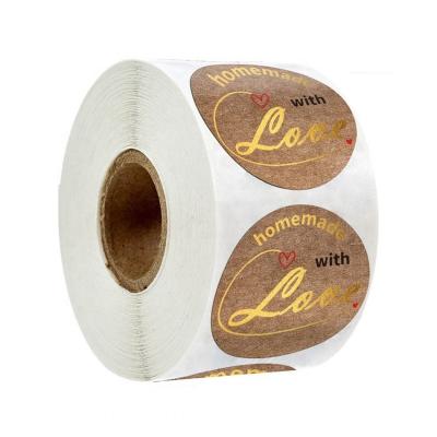 China KY-202205405 Heat Sensitive Personalized Self Adhesive Sticker Labels, Custom Adhesive Round Sticker Printing Roll for sale