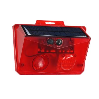 China New fence solar light outdoor landscape wall mounted light red solar warning light for sale