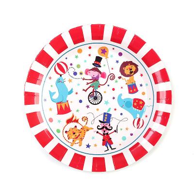 China Birthday Decoration Supplies Birthday Party Supplies Degradable Tissue Paper Tissue Paper Deep Plate Banner Cutlery Set Kids Circus Party Supplies for sale