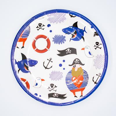 China Birthday Decoration Supplies Hack Disposable Cake Topper Birthday Dinnerware Paper Plate Set Eco-Friendly Party Decoration Supplies for sale