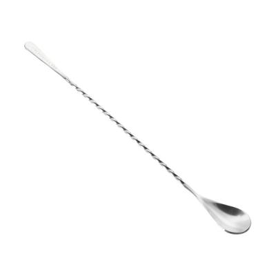 China Twisted Design Long Handle Metal 18-8 Stainless Steel Japanese Style Stirring Bar Spoons for sale