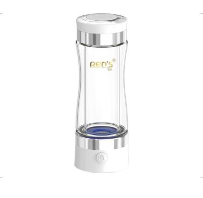 China Best Sports Generator Hot Portable Hydrogen Ionizer H2 Rich Cup Filter Glass Maker Hydrogen Rich Water Bottle for sale