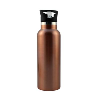 China Single Wall Sport White Stainless Steel Water Bottle With Straw for sale