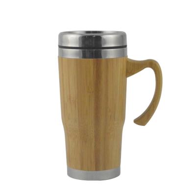 China Household/sports/custom double wall logo stainless steel bamboo travel coffee mug traveling/gift for sale