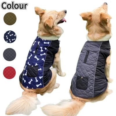 China 2021 New Viable Hot Selling Pet Cotton Clothes Double Sided Vest Cotton Coat Autumn And Winter Dog Clothes for sale