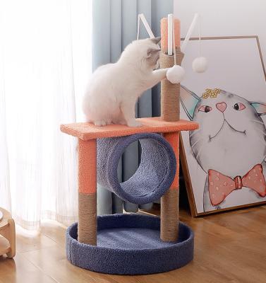 China Viable International Station Small Pet Toys Cat Tree Pet Cat Tree Hole Climbing Frame Hot Selling Frame for sale