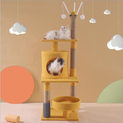 China Modern Cheap Large Cat Playhouse Pet House Scratcher Sustainable Climbing Luxurious Tower Cat Tree for sale