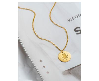 China RFJEWEL FASHIONABLE Wholesale Hot Selling Eye With The Sun Necklace 18K Gold Stainless Steel Jewelry Necklace For Women for sale