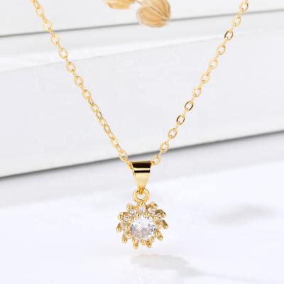 China RFJEWEL FASHIONABLE Fashion Sterling Silver S925 Diamond Necklace Jewelry 18K Gold Necklace For Lady for sale