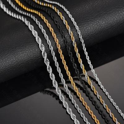 China RFJEWEL Fashion Jewelry CLASSIC Rope Chain Necklace Gold Filled Rope Chain Jewelry Silver Black Chain Necklaces Hot Selling for sale