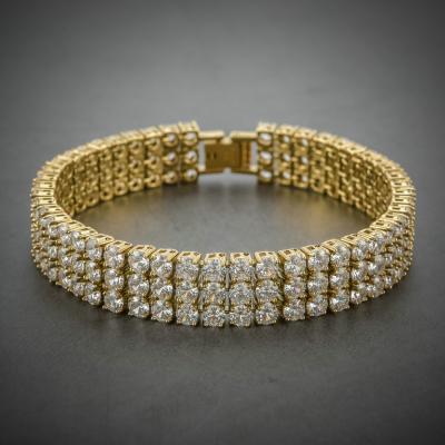 China FASHIONABLE RFJEWEL fashion to men's bracelet with AAA Zircons 3 lines shiny zircon for men's accessory for sale