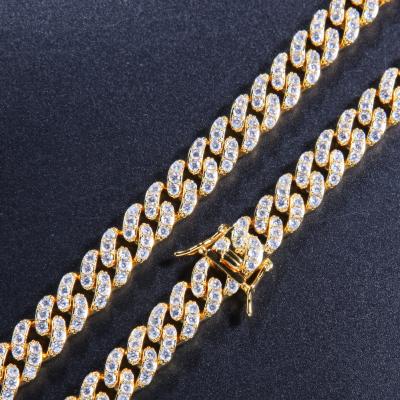 China Hiphop RFJEWEL Hot Sale Hip Hop Iced Out Full Cubic Zircon Lock Gold Silver Plated Diamond Cuban Link Chain Anklet for sale