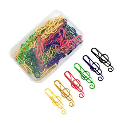 China CNglam Colorful Metal 6 Colors Music Note Binder Paper Clips For Office Stationery Gif Use Mixed Colors 100pcs Pack for sale