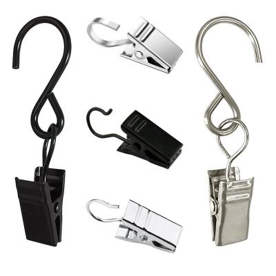 China Easilyy Assemble Curtain Clips With Hooks Lightweight Stainless Steel Curtain Hanger Hanging Christmas Party Decor Supplies For Camp Tent Photo Display for sale