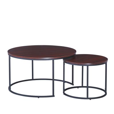 China New Design Living Room Furniture Round Convertible Metal Frame Modern Coffee Table for sale