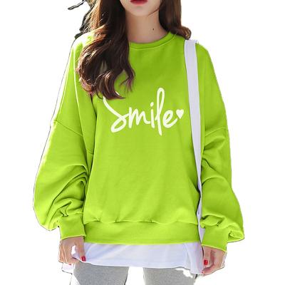 China Custom Streetwear High Quality Breathable Solid Women Clothing Wholesale High Quality Long Sleeve Crew Neck Long Sleeve Drop Winter Sweatshirt for sale