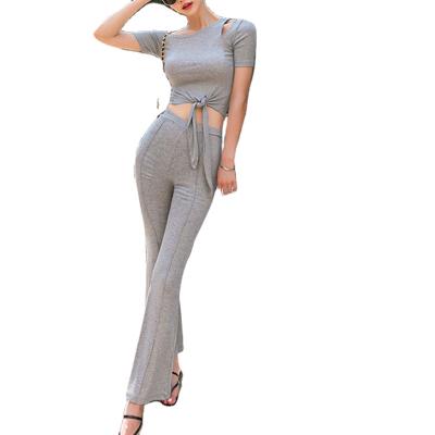 China Hot Sale New Arrival Breathable Stretch Ladies Knit Clothes Women Short Sleeve Jogging Women's Suit Sellers for sale