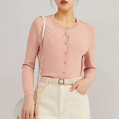 China Wholesale Custom Breathable Soft Pink Cozy Autumn Knitted Sweater Ladies Cardigan Sweater Women Spring Knitted Sweater for sale