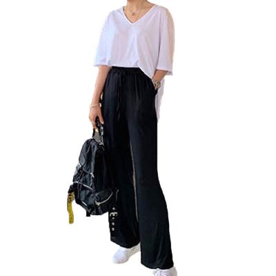 China Fast Shipping Casual Loose Wide Leg Ladies Jogger Pants Women Breathable Plus Size Womens Trousers for sale