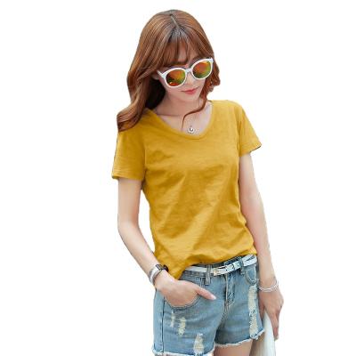 China Anti-pilling made in china high quality casual cotton plus size t-shirt girl women's round neck short sleeve t-shirt for sale