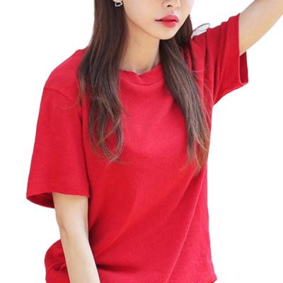 China Anti-pilling Factory direct sale high quality short sleeve solid color size xxxxxxl T-shirts plus size women's T-shirts for sale