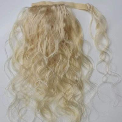 China Wholesale Unprocessed Virgin Indian Straight And Body Wrap Around Ponytails 613 Color Hair Drawstring Ponytail Clip In Wig For Woman for sale